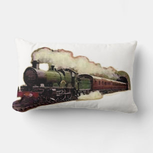 Train Locomotive Lumbar Pillow