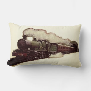 Train Locomotive Lumbar Pillow