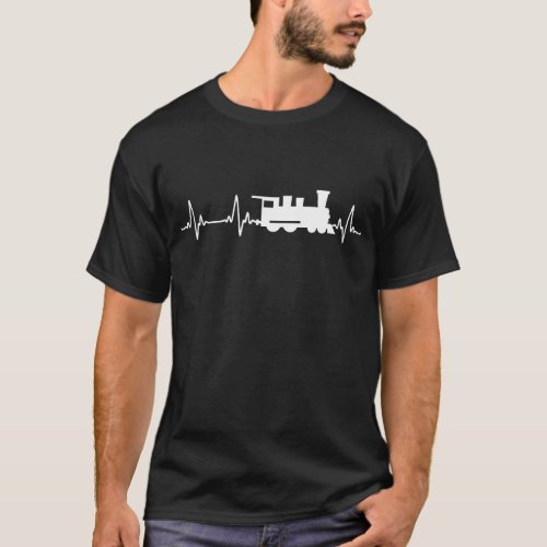 Train Locomotive Steam Train Heartbeat Heartbeat T_Shirt