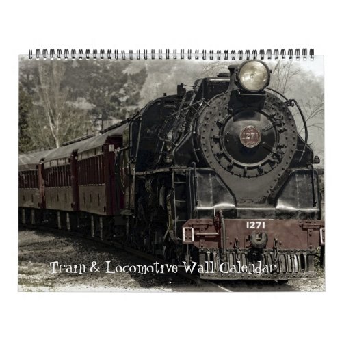 Train  Locomotive Wall Calendar