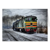 Train Locomotive Winter Russia Photo Note (Front Horizontal)