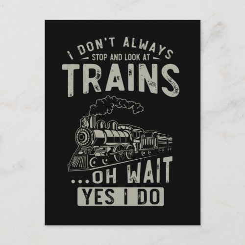 Train Lover Funny Trainspotter Railroad Locomotive Postcard