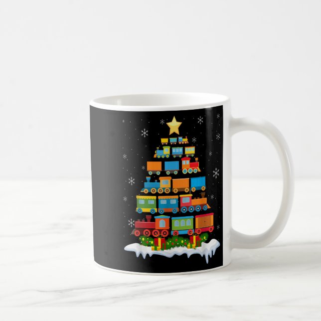 Train Lover Xmas Tree Santa Christmas Train  Coffee Mug (Right)