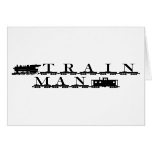 Train man model railroading cards