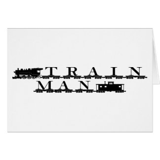 Train man model railroading cards