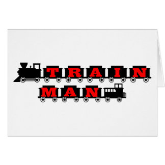 Train man model railroading cards