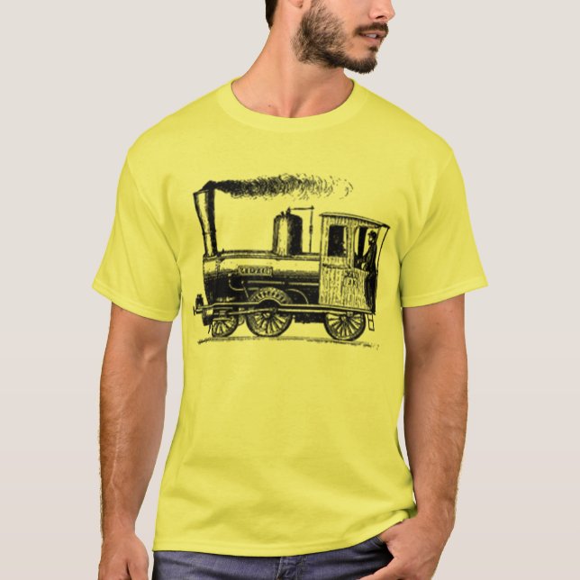 train modern vintage tshirt (Front)