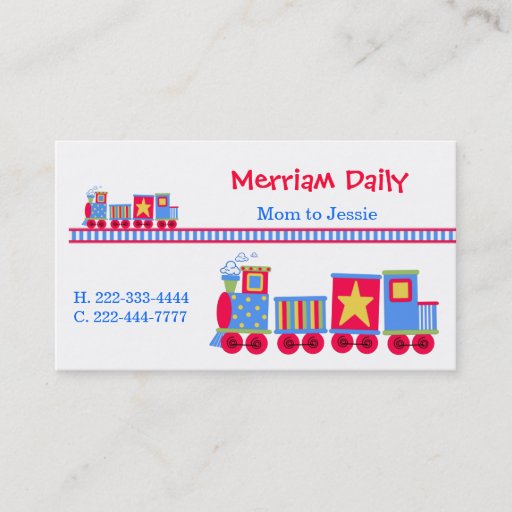 Customizable Train Mommy Play Date Card Business Card Templates
