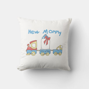 Train New Mommy It's a Boy Gifts Throw Pillow