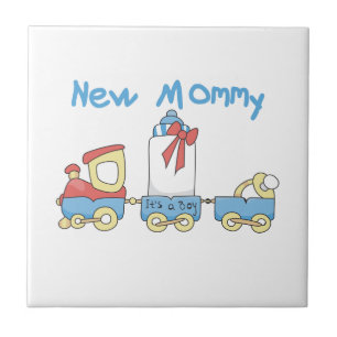 Train New Mommy It's a Boy Gifts Tile