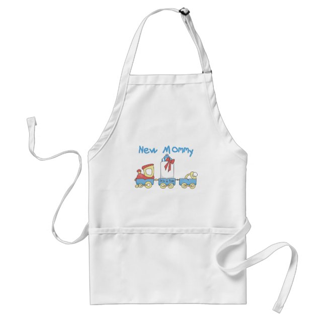 Train New Mommy of Boy tshirts and Gifts Adult Apron (Front)