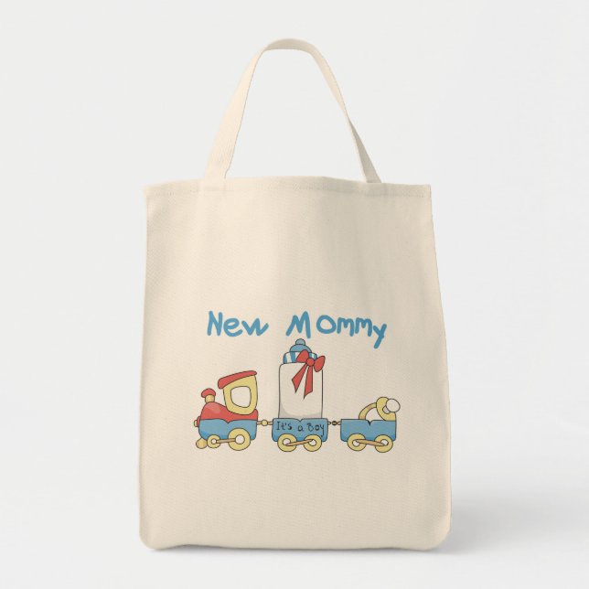 Train New Mommy of Boy tshirts and Gifts Tote Bag (Front)