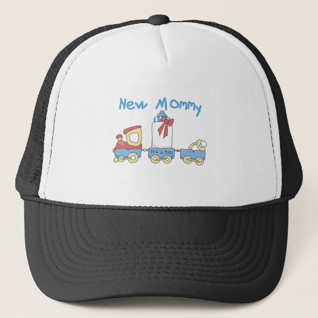 Train New Mommy of Boy tshirts and Gifts Trucker Hat (Front)