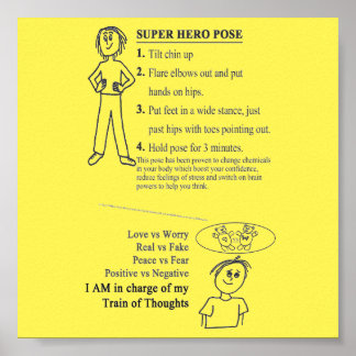 Train of Thought - Super Hero Pose Reminders Poster