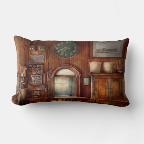 Train _ Office _ The ticket takers window Lumbar Pillow