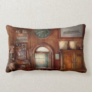 Train - Office - The ticket takers window Lumbar Pillow