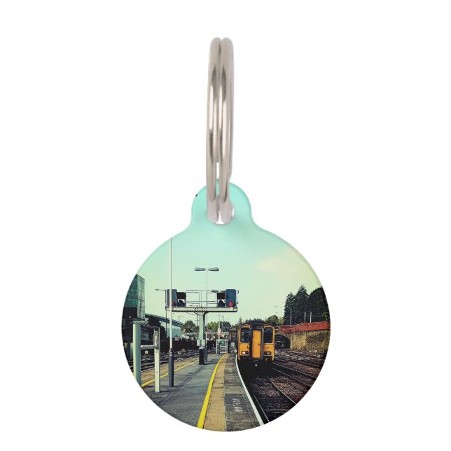 Train on the tracks pet ID tag (Front)