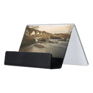 Train over James River Desk Business Card Holder