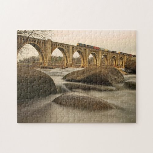 Train over James River Jigsaw Puzzle