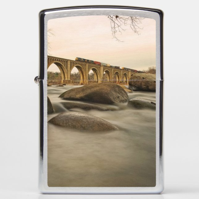 Train over James River Zippo Lighter (Front)