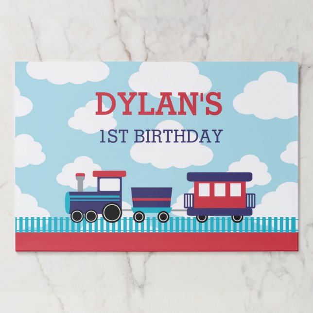 Train Paper Placemats - Kids Birthday Party (Front)