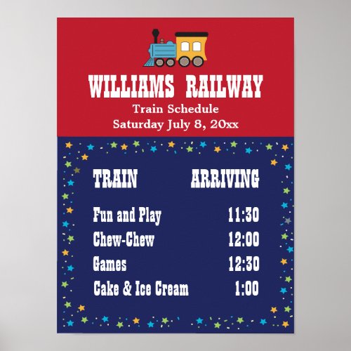 Train Party Schedule Poster