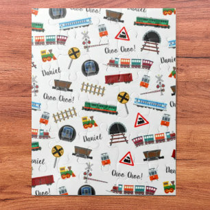 Train Pattern Little Boy First Name Choo Choo Kids Jigsaw Puzzle