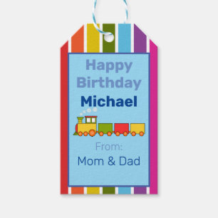 Train Personalized Birthday Gift Tags