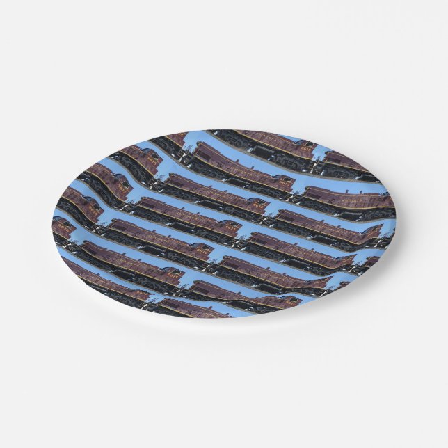Train Photo Paper Plates (Angled)