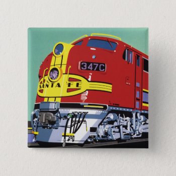 Train Pinback Button by AuraEditions at Zazzle