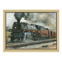 Train Postcard With Border Train Postcard With Border