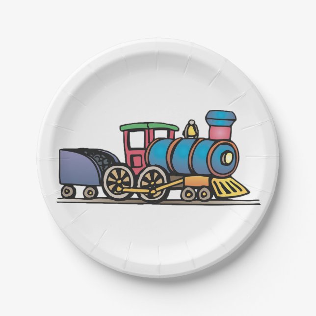 Train Pulling Coal Paper Plates (Front)