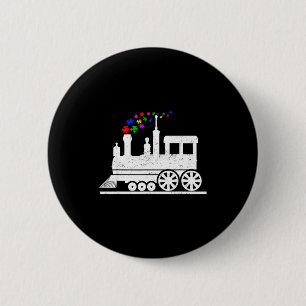 Train puzzle piece autism awareness month kids boy button