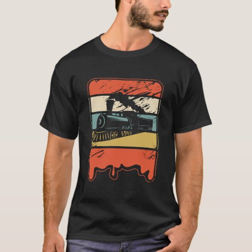Train Railroad Locomotive Engineer Vintage Gift T_Shirt