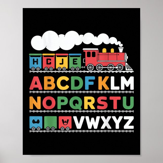 Train Railroad Lover Abc Alphabet A-z Abcs Kinderg Poster (Front)