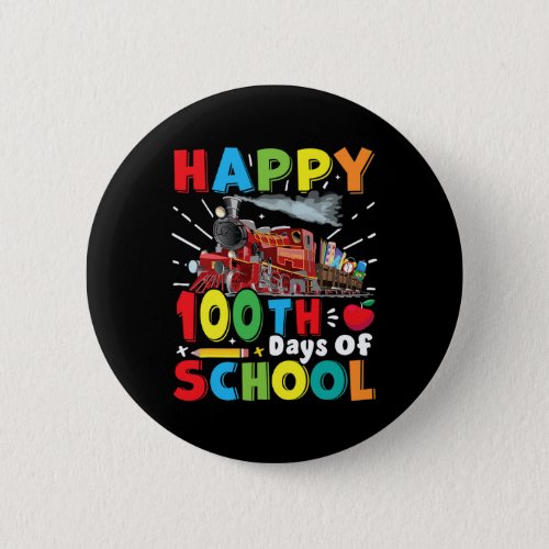 Train Railroad Lovers Tee Boys 100 Days Of School  Button