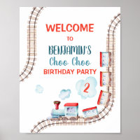 Train Railroad Vintage Rail Boy Birthday Welcome
