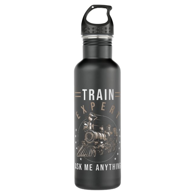 Train Railway Gift Stainless Steel Water Bottle (Front)