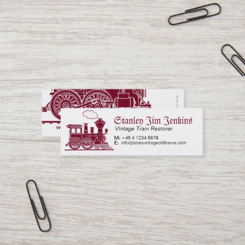 Train restorer skinny business card