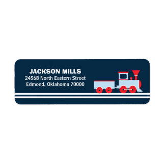 Train Return Address Label, Birthday Party Label