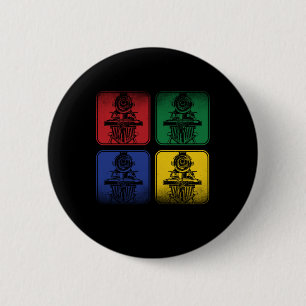 Train RGBY Locomotive Train Driver Operator Gift Button