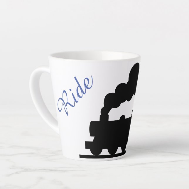 Train "ride on" latte mug (Left Angle)