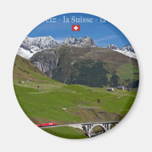 Train Ride through the Swiss Alps Magnet