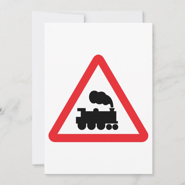 Train Road Sign Invitations (Front)