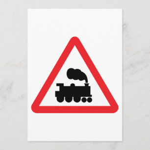 Train Road Sign Invitations