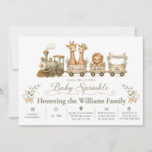 Train Safari Big Sister Baby Sprinkle Invite