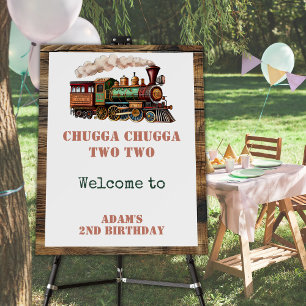 Train Second 2nd Birthday Party Chugga Chugga Two Foam Board
