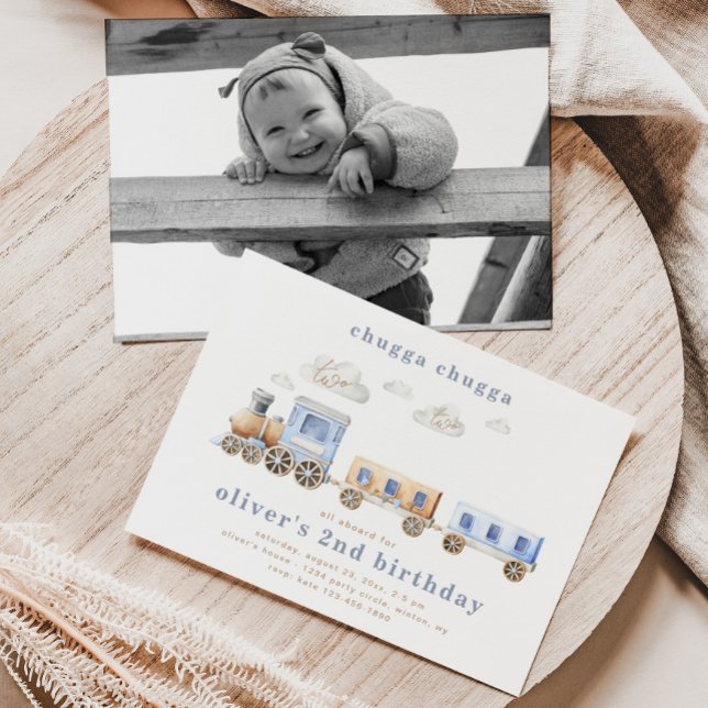 Train Second Birthday Invitation | Train Birthday (Creator Uploaded)