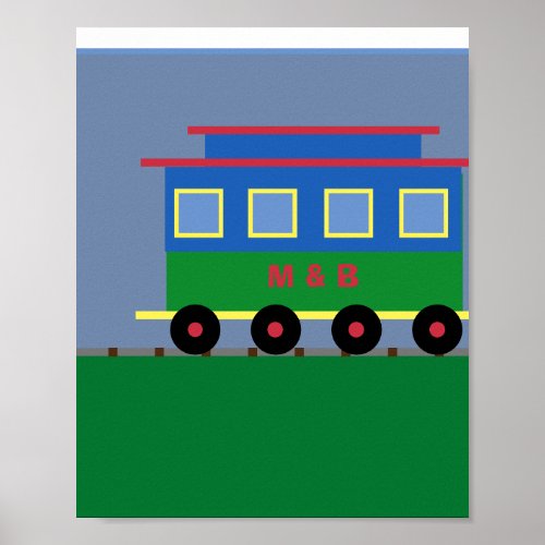 Train Set Caboose with Changeable Colors Poster