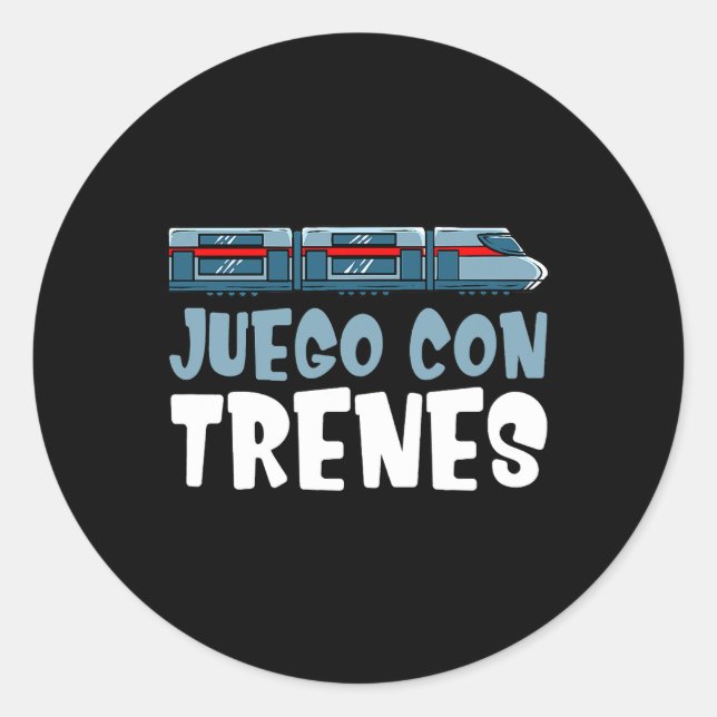 Train Set Locomotive Wagon Drawing Classic Round Sticker (Front)